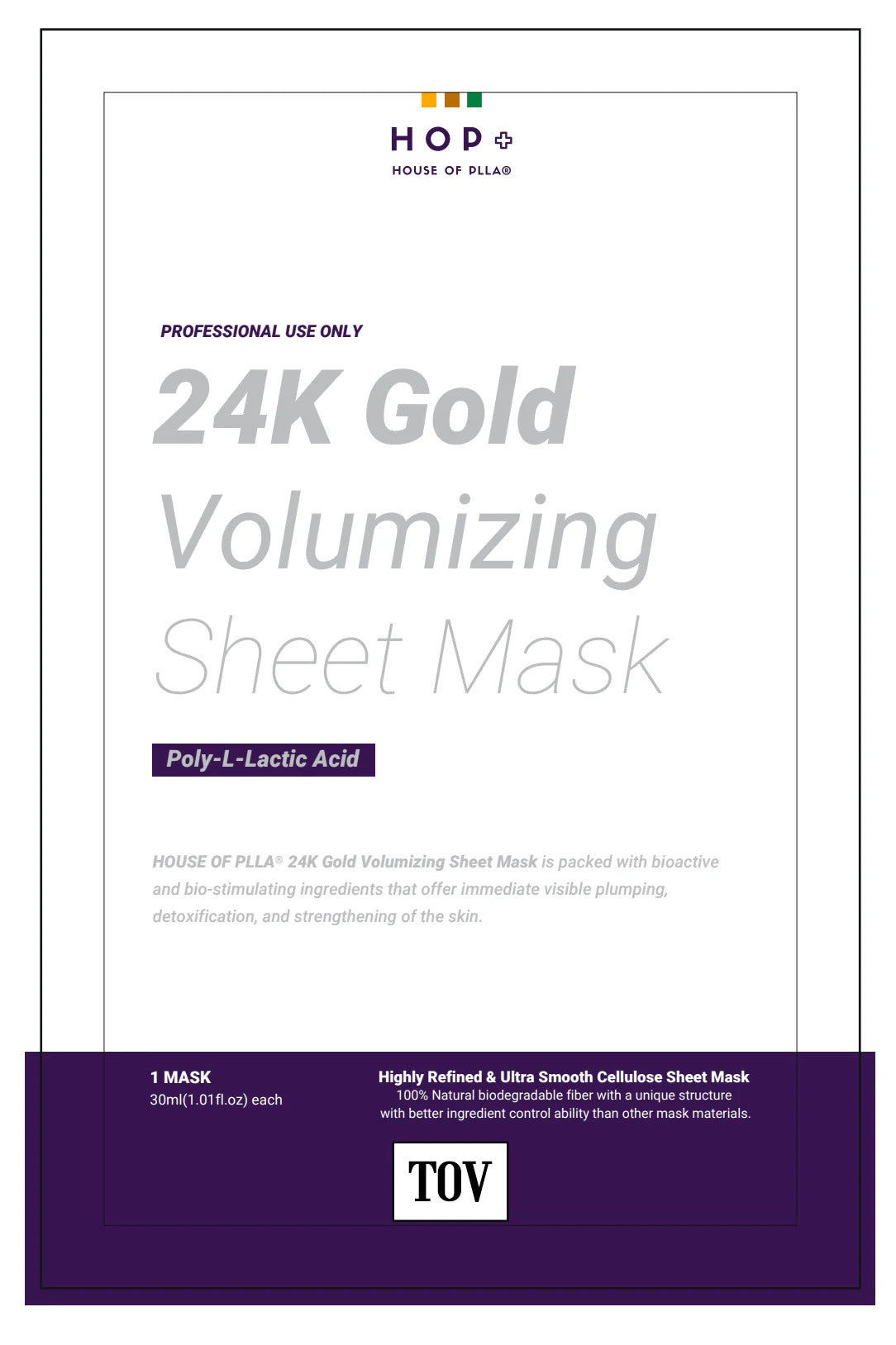 24k Gold Volumizing Sheet Mask 5pc HOP+